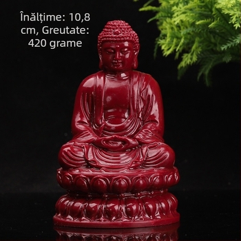 Statuetă autentică din cinnabar cu Buddha Sakyamuni și Buddha Amitabha pentru decorul casei