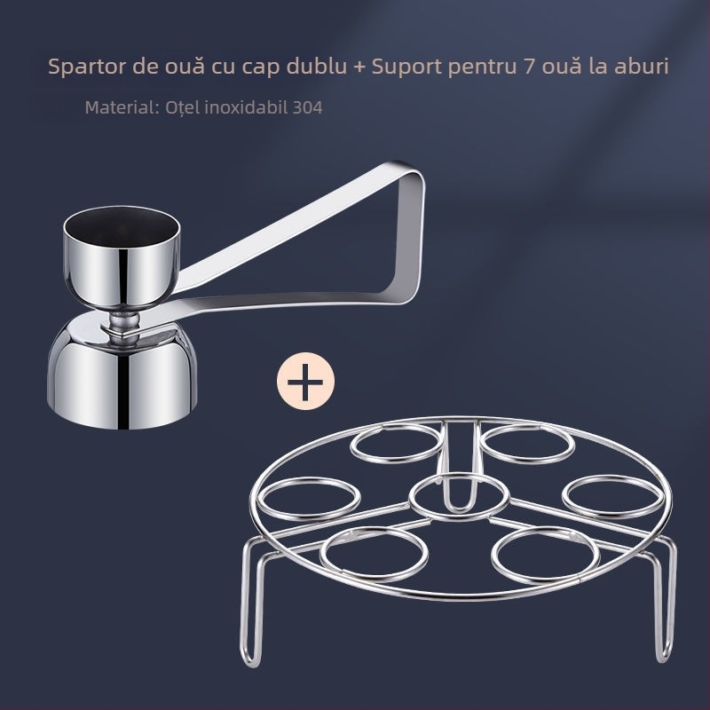 Deschizător de ouă din oțel inoxidabil 304, instrument pentru spargerea cojilor și gătirea ouălor la abur