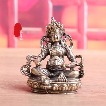 Statuetă din alamă pură a Zeului Bogăției Tibetean Tantra – decor desktop retro pentru casă