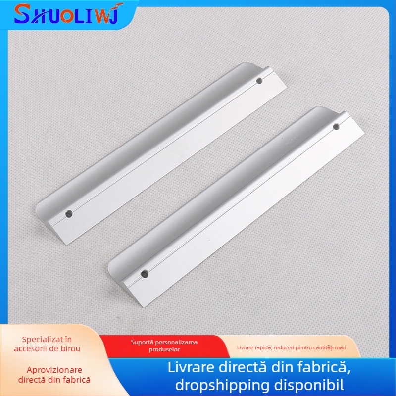 Shuoli ușă de dulap bucătărie cu mâner încastrat, din aliaj de aluminiu Space, negru mat