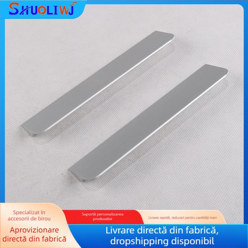 Shuoli ușă de dulap bucătărie cu mâner încastrat, din aliaj de aluminiu Space, negru mat