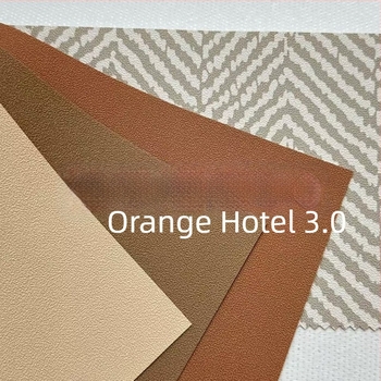 Acoperire de perete din PVC pentru proiectul hotelier Atour Vienna Orange, înălțime 2.8 m, rezistentă la umiditate și ignifugă.