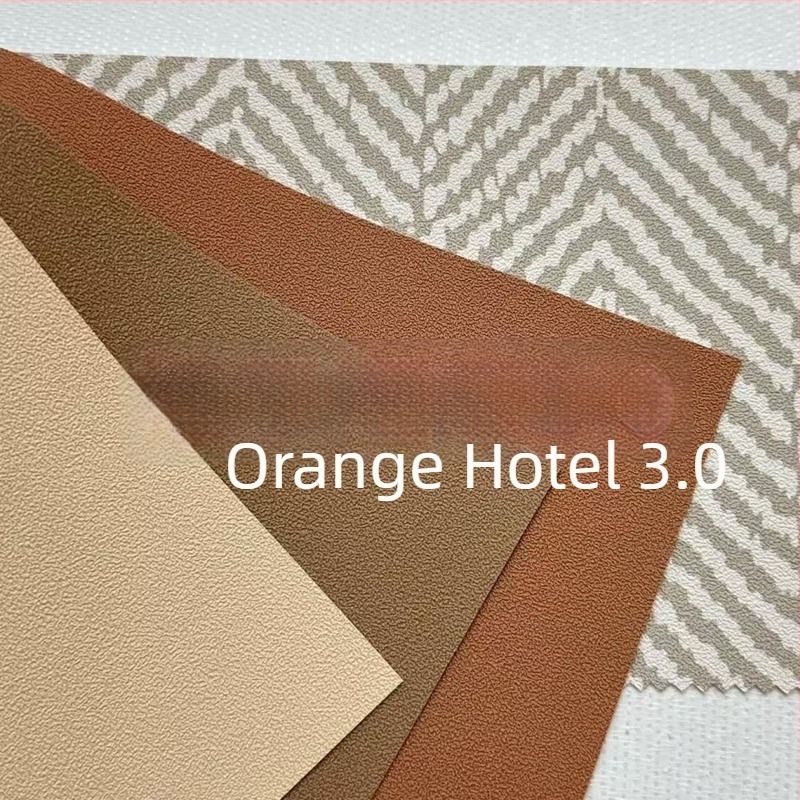 Acoperire de perete din PVC pentru proiectul hotelier Atour Vienna Orange, înălțime 2.8 m, rezistentă la umiditate și ignifugă.