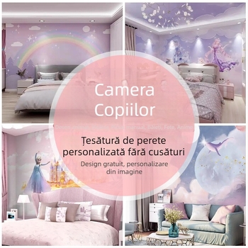 Mural decorativ cu peisaj chinezesc pentru peretele de fundal al sufrageriei