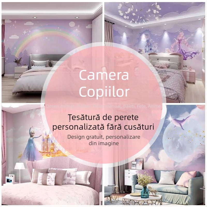 Mural decorativ cu peisaj chinezesc pentru peretele de fundal al sufrageriei