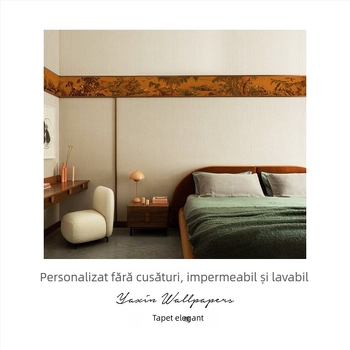 Tapet cu păsări și Phoenix, stil franțuz mid-century pentru sufragerie și dining