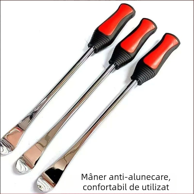 Bară din oțel pentru demontarea anvelopelor, cu cap plat – unealtă pentru reparații auto și instrument de prelucrare a lemnului cu matriță din aluminiu