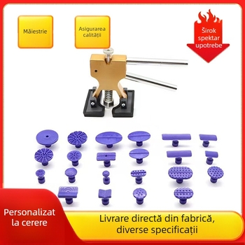 Set de unelte pentru repararea loviturilor pe caroseria mașinii, cu trăgător pentru deformări și ventuze de aspirație