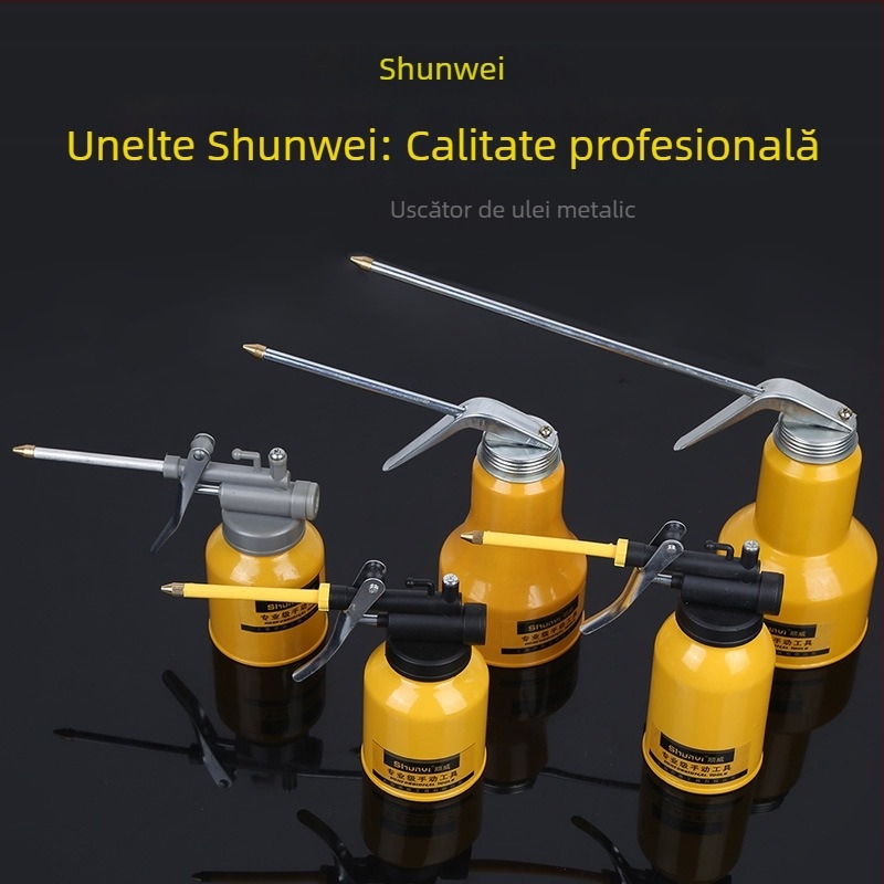 Shunwei recipient metal pentru ulei cu furtun de ungere – pistol de ungere cu presiune înaltă pentru utilaje de construcții