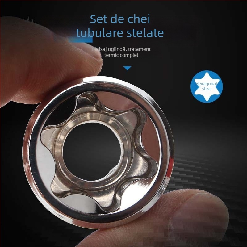 Sky rat Set capete priză 1/2 inch, 9 piese, hexagonale și în formă de stea