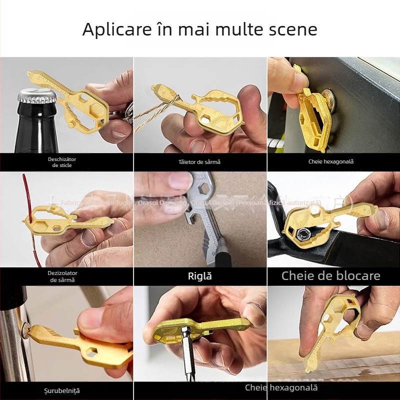 Șurubelniță 24 în 1 din aliaj de zinc – unelte portabile, multifuncționale, cu deschizător de sticle și breloc
