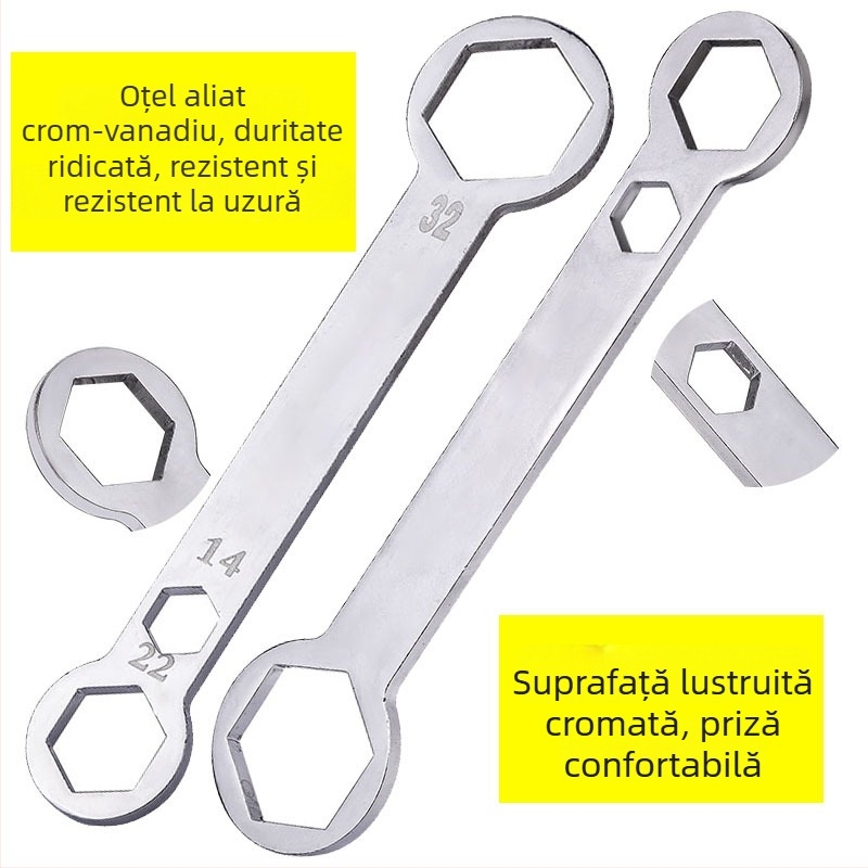 Cheie pentru ax motociclu pentru demontarea axelor față și spate, 32mm/22mm/14mm