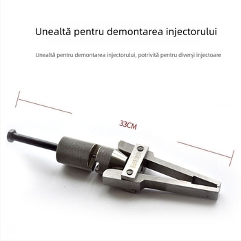 Unealtă multifuncțională pentru demontarea injectorului de combustibil, cu extractor glisant pentru duze și clemă de fixare