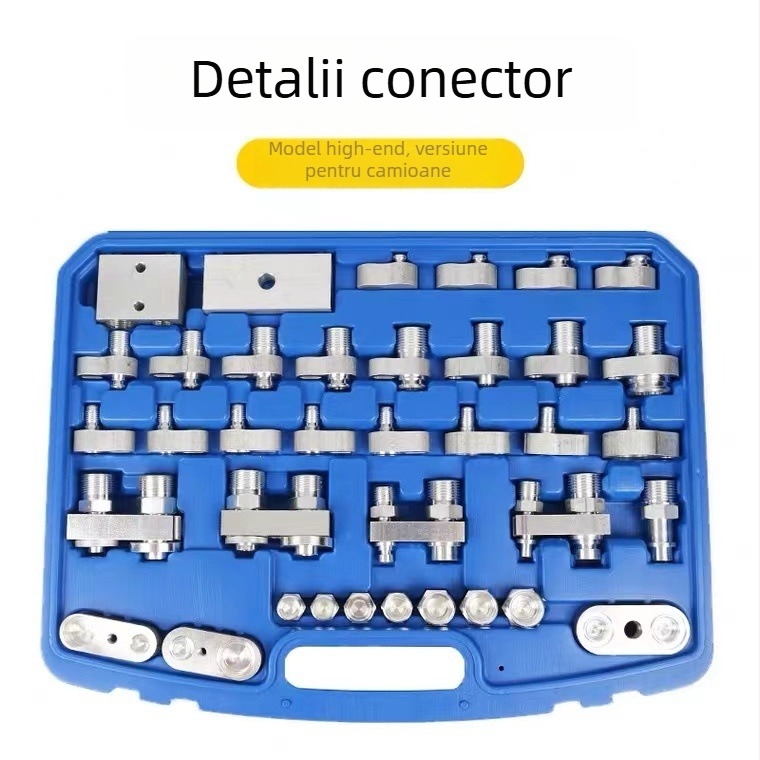 Unealtă pentru detectare și sigilare a scurgerilor sistemului de climatizare pentru camioane, utilaje de construcții și excavatoare; testarea scurgerilor conductelor de climatizare și conector de etanșare