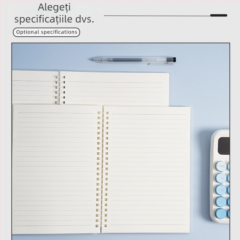 Caiet minimalist în stil Ins, format A4/A5, copertă PVC, legare spirală, gros, pentru elevi, exerciții de scriere, jurnal și notițe de birou