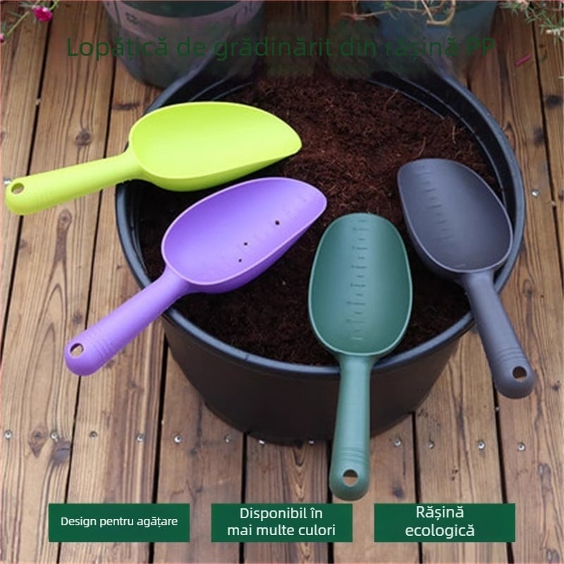 Lopată de grădină din plastic întărit pentru săpat și afânare a solului, ideală pentru plantări pe balcon