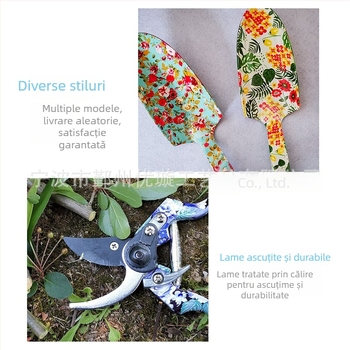 Set unelte de grădină cu imprimeu floral, 3 piese, Yx