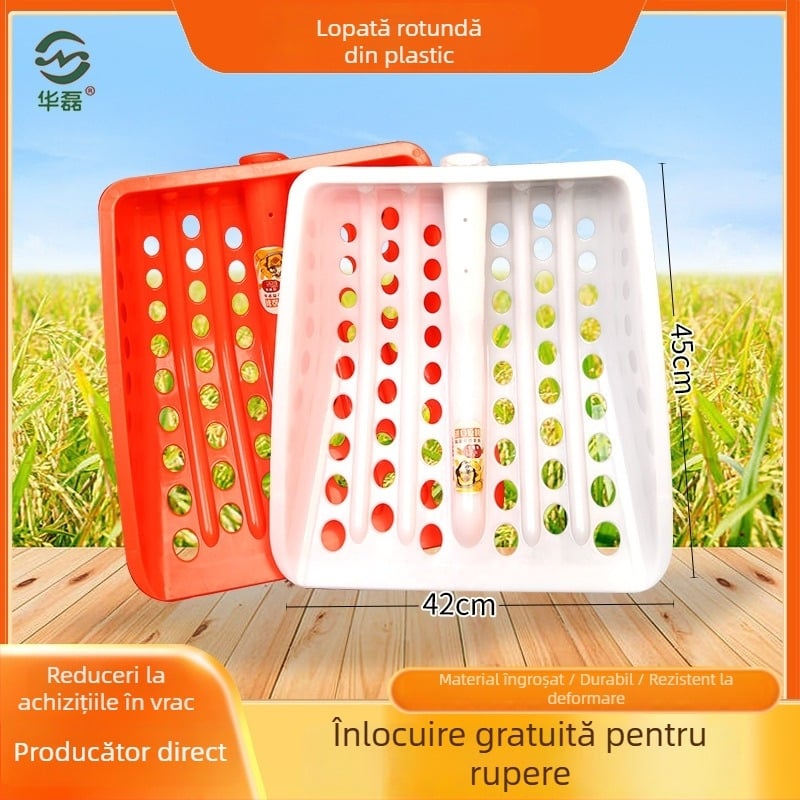 Capă de lopată din plastic cu gaură circulară, lopată pentru porumb, cereale și furaje, lopată mare pentru gunoi