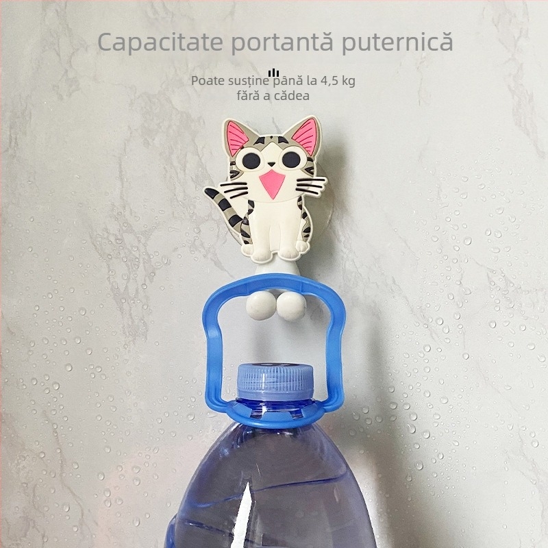 Suport de perete pentru periuțe electrice, design pisicuță desen animat pentru copii – organizare baie
