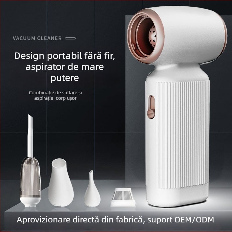 Ventilator portabil USB pentru camping, cu funcții de suflare și aspirație integrate, compact și ușor de purtat