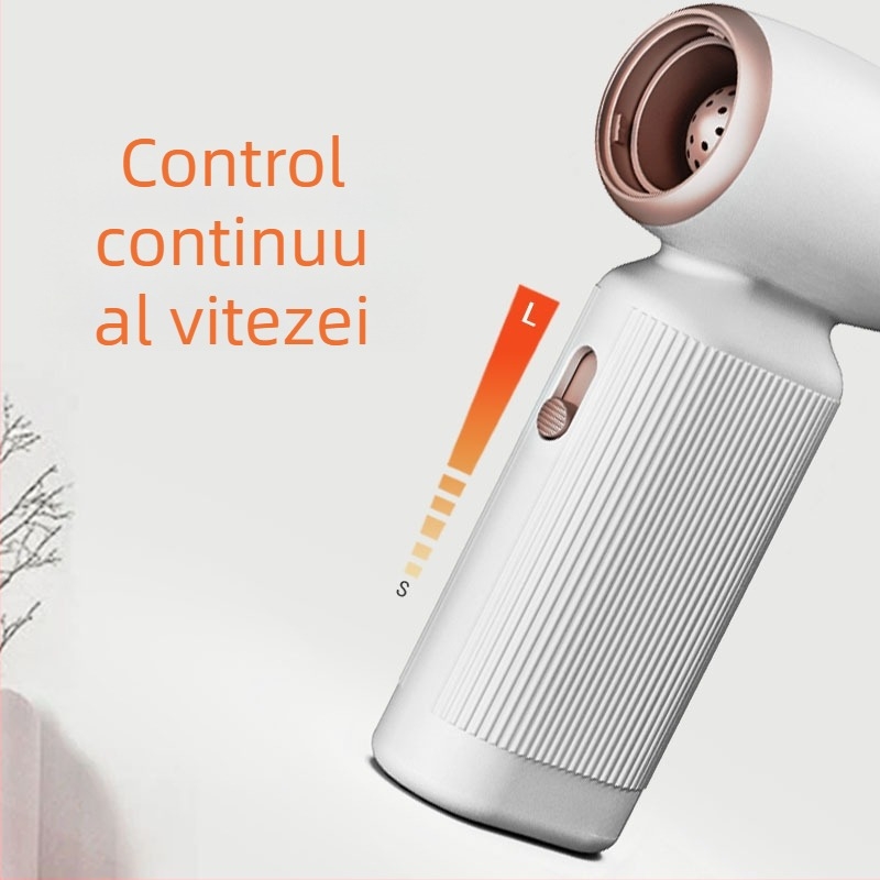 Ventilator portabil USB pentru camping, cu funcții de suflare și aspirație integrate, compact și ușor de purtat