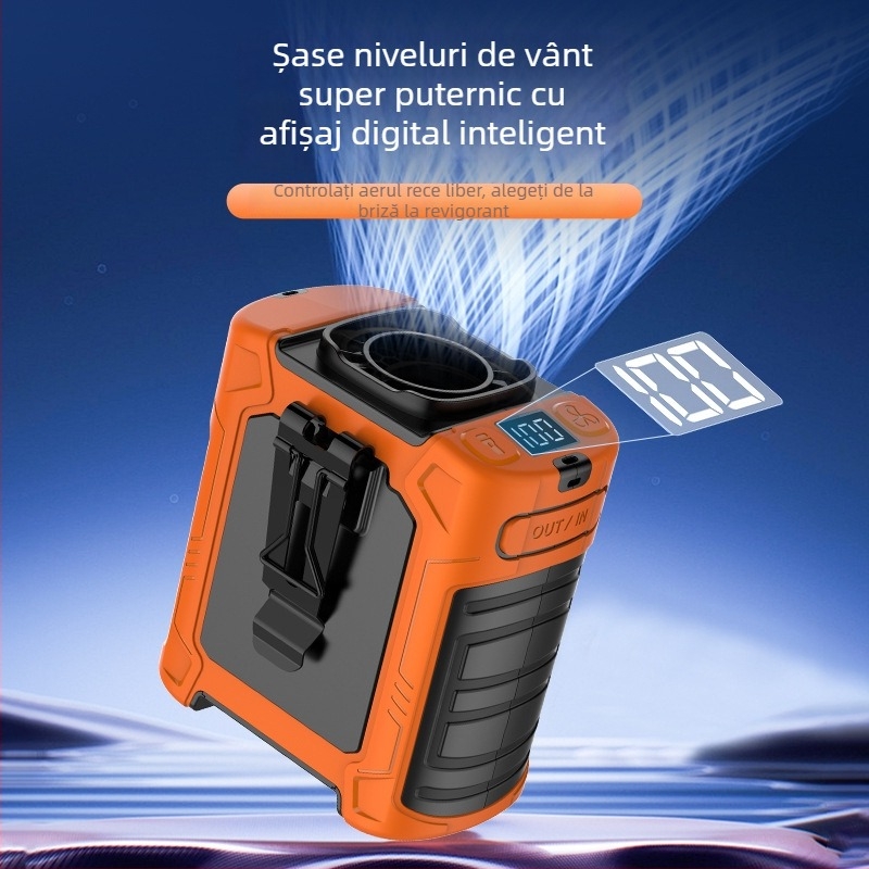 FS-31 Ventilator de talie pentru exterior, cu baterie încorporată de 6000mAh, ventilator portabil de răcire, 3 trepte