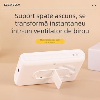 Ventilator mini reîncărcabil, fără palete, pentru gât și talie, pentru activități în aer liber, 3 trepte de viteză