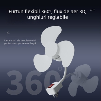 Ventilator compact cu priză integrată de trei prize, silențios, pentru baie și bucătărie