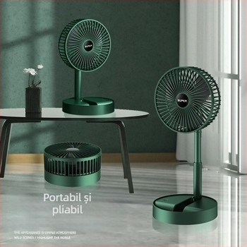 Ventilator de birou pliabil cu extensie telescopică – mini ventilator desktop, alimentare USB, pentru casă și birou