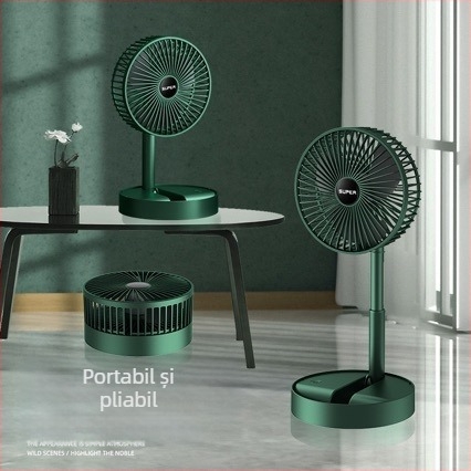 Ventilator de birou pliabil cu extensie telescopică – mini ventilator desktop, alimentare USB, pentru casă și birou