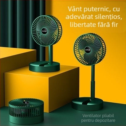 Ventilator de birou pliabil cu extensie telescopică – mini ventilator desktop, alimentare USB, pentru casă și birou