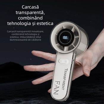 Ventilator USB portabil cu afișaj digital, răcire în aer liber, 100 trepte de viteză