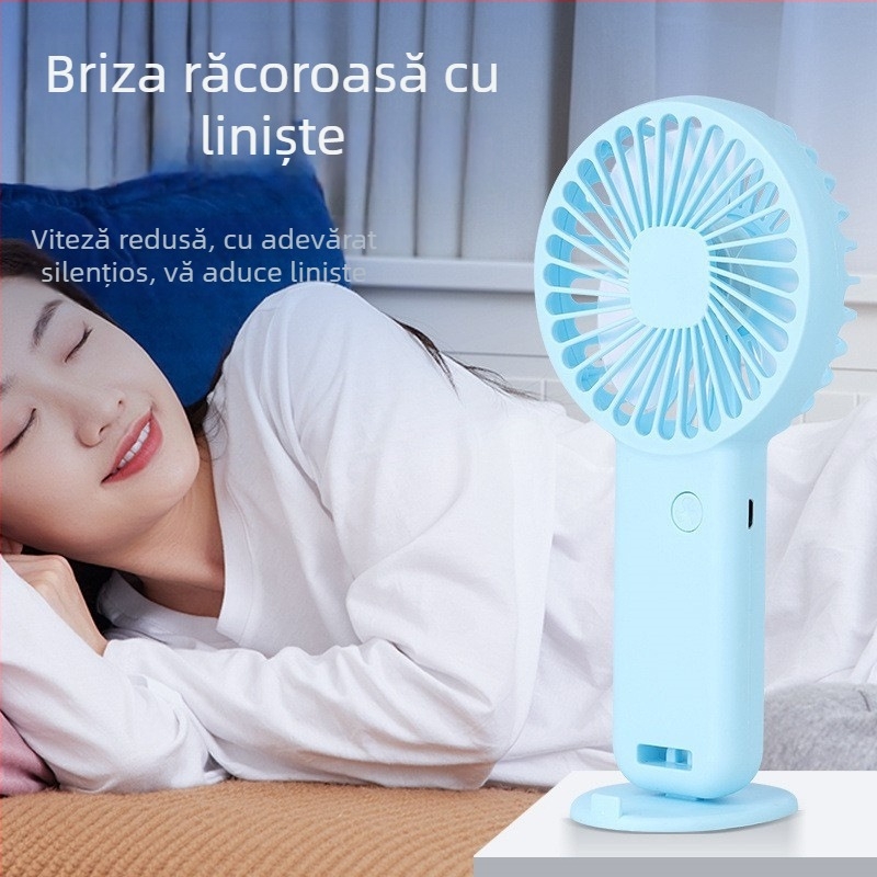 Ventilator USB mini pentru mână și birou, portabil, reîncărcabil, baterie încorporată, logo personalizat