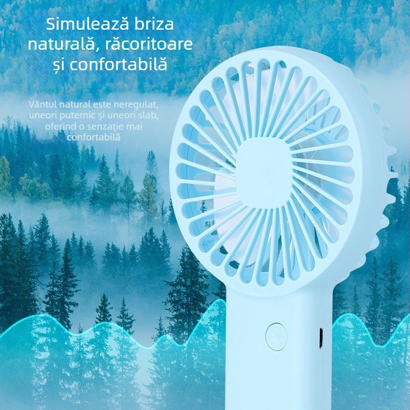 Ventilator USB mini pentru mână și birou, portabil, reîncărcabil, baterie încorporată, logo personalizat