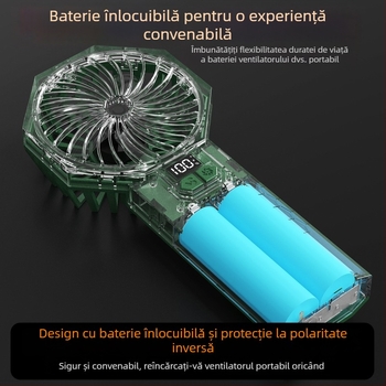 Ventilator portabil pentru exterior, cu motor brushless, afișaj digital și flux de aer puternic