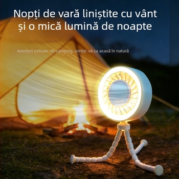 Noul ventilator de birou USB, reglabil pe unghi, în formă de caracatiță, cu lumină de noapte, portabil