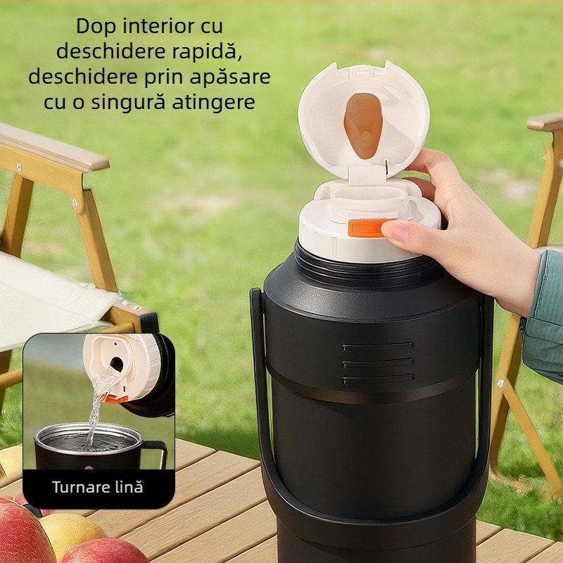 Sticlă termos din oțel inoxidabil 316, capacitate mare, pentru exterior, portabilă pentru călătorii cu mașina