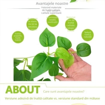 Liana pothos artificială cu frunze verzi pentru decor interior pe perete