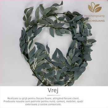 Decorațiune de nuntă din răchită pentru amenajarea încăperii, flori artificiale și verdeață, cununi decorative pentru plante și coronițe pentru cap