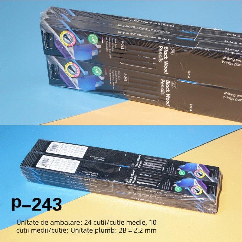Creion hexagonal 2B din lemn pentru elevi din învățământul primar – scriere, desen și geometrie