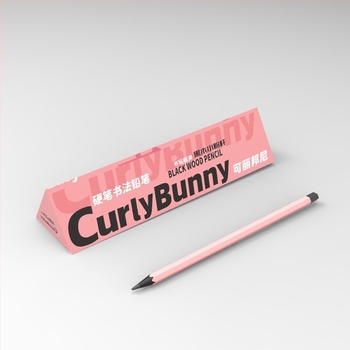 Curly Bunny Creion roz pentru clasa întâi, corp hexagonal HB, rezistent la rupere, creion 2B