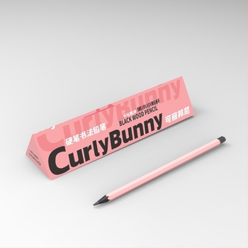 Curly Bunny Creion roz pentru clasa întâi, corp hexagonal HB, rezistent la rupere, creion 2B