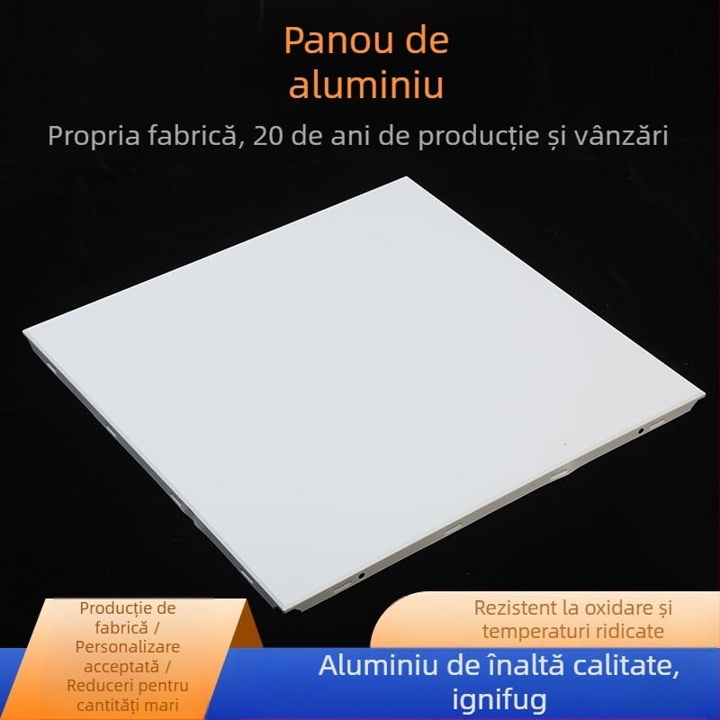 Plăci de plafon din aluminiu 600x600 pentru sistem de plafoane suspendate, birouri și centre comerciale