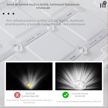 Panou LED pentru tavan încorporat 450×450 mm, panou 60×60 cm, placă din gips-carton cu lână minerală, iluminat pentru birou