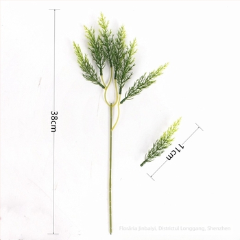 Ramură artificială de pin, 36 cm, decor pentru Crăciun și nuntă, plantă decorativă pentru meșteșuguri