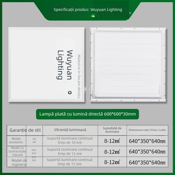 Lampa panou LED 600x600, plafon încastrat