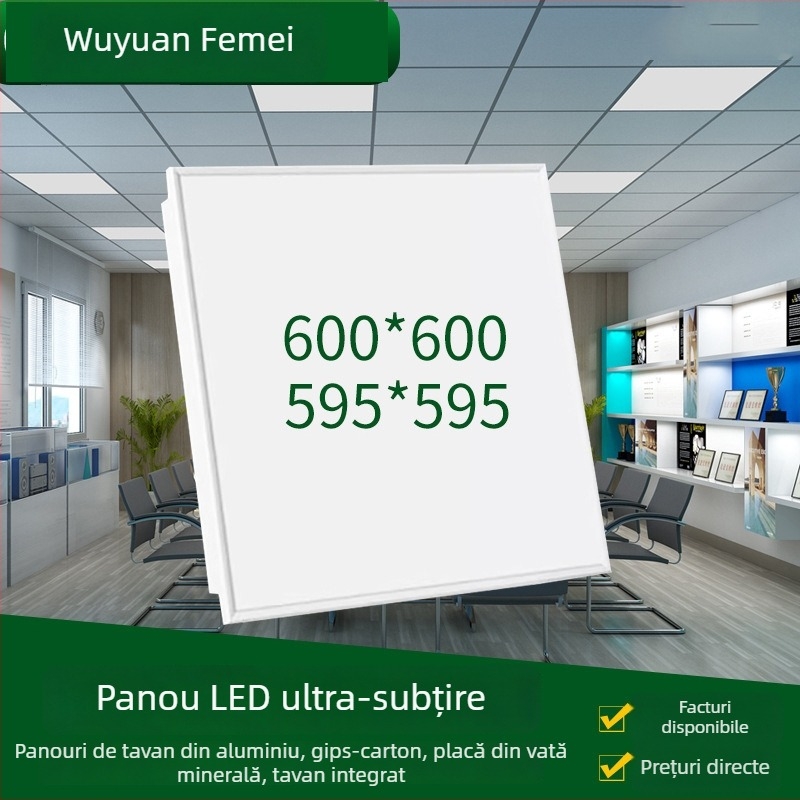 Lampa panou LED 600x600, plafon încastrat