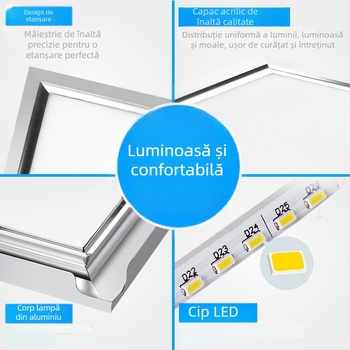Lumină LED de plafon integrată pentru bucătărie, panou din aluminiu încastrat 30×30 cm, 300×600 mm, panou plat LED de 600 mm