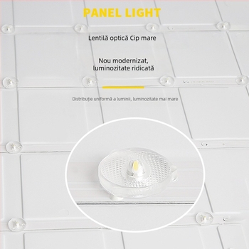 Lampă LED plată 600x600, montată în tavan pentru birou, panou din aluminiu