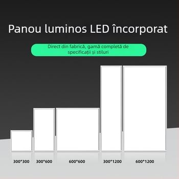 Panel LED pentru tavan – lampă încastrată pentru baie și bucătărie, dimensiuni 600×600, 300×600, 300×300, carcasă din aluminiu, 220V, fără reglaj, CRI 80–90, viață 50.000 h